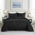 thumbnail image 2 of Luxury Velvet Oversized Embroidered Quilted Bedding Set - Soft & Plush 3-Piece Comforter with Shams for All-Season Comfort, 2 of 7