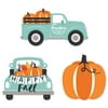 Big Dot of Happiness Happy Fall Truck - DIY Shaped Harvest Pumpkin Party Cut-Outs - 24 Count