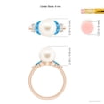 thumbnail image 5 of ANGARA Freshwater Cultured Pearl & Swiss Blue Topaz Butterfly Ring in 14K Rose Gold for Women | June Birthstone, Birthday, Anniversary, Jewelry Gift for Women | Pearl Ring, 5 of 8