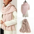 thumbnail image 2 of YooGuoGuo Women's Young Lady's Girl's Winter Warm Wool Blend Scarf Thick Wrap Stylish Shawl with Checked Design, 2 of 2