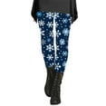 thumbnail image 3 of Christmas Fall Polyester Ankle-Length Spandex Leggings for Women Blue Snowflake Women's Day Autumn And Winter Artistic Splash Printed Soft Stretchy Pants XXL, 3 of 6