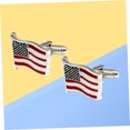 thumbnail image 2 of FUTUREORYY 1Par Durable Multi Color Flag Link Button French Shirt Cufflinks Stylish and Convenient, 2 of 8