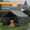 thumbnail image 3 of Large Outdoor Dog House Tent with 3-Sided Mesh Windows, Sun Rain Cover Pet Shelter with Canopy and Ground Stakes for Dogs, Cats, Livestock, 4' x 4' x 3.3', 3 of 12