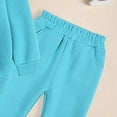 thumbnail image 5 of HCNTES Toddler Baby Boy Outfit Long Sleeve Sweatshirts Pants Clothes Set Boys Fall Winter 2PCS(11-12 Years,S301-Sky Blue), 5 of 7