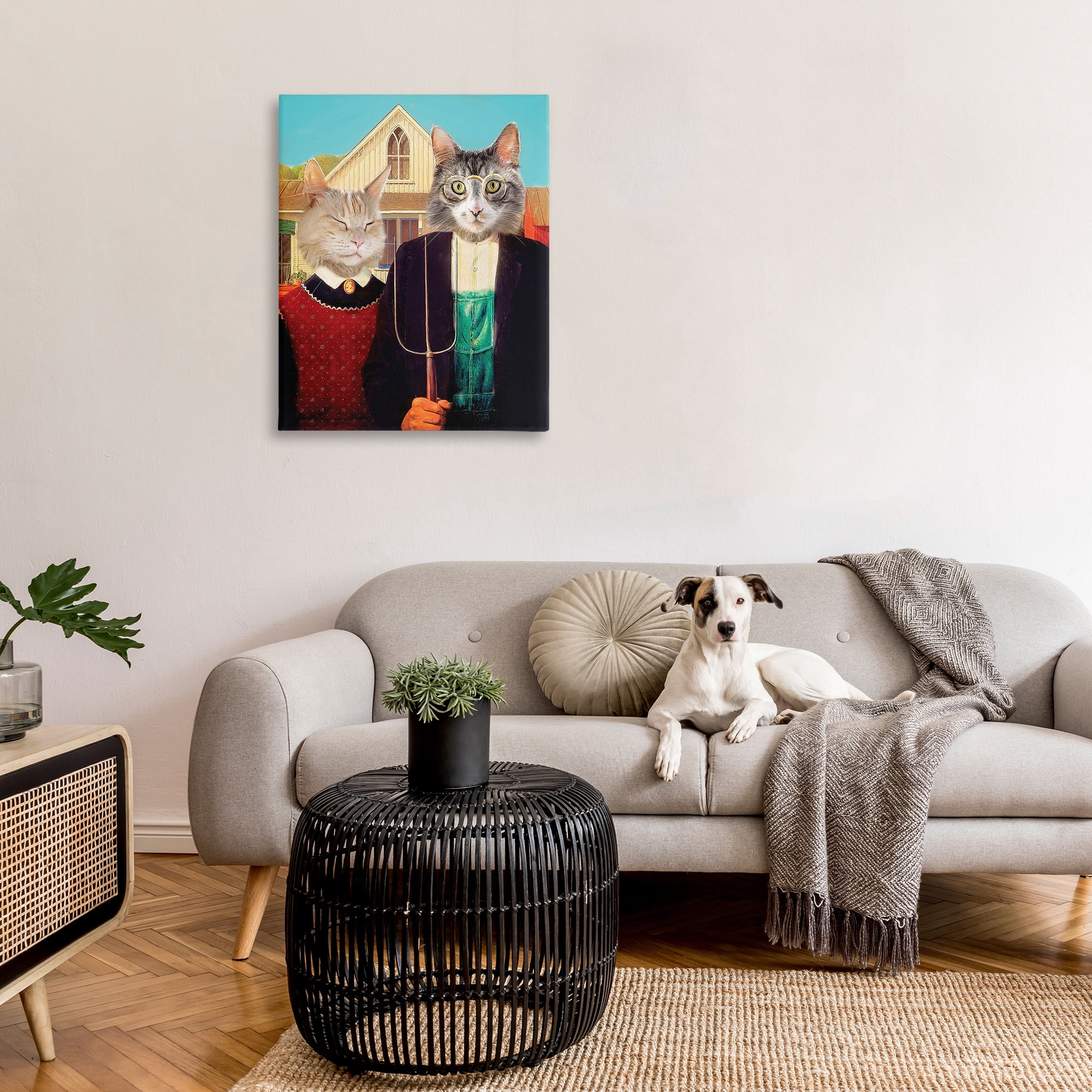 Stupell Industries Funny Classic Cat Painting Animals & Insects Painting Gallery Wrapped Canvas Art Print Wall Art, 30 x 40