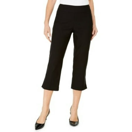 JM Women's Collection Embellished-Hem Ankle Pants Black Size Small