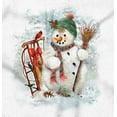 thumbnail image 2 of Snowman Sledding Winter Wonderland Women's Graphic T Shirt Tees Brisco Brands S, 2 of 5