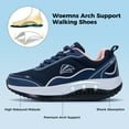 thumbnail image 2 of AOV Womens Walking Shoes for Plantar Fasciitis, Arch Support Athletic Tennis Sneakers Orthotic Comfortable Shoes for Standing All Day NavyPink US 10, 2 of 6