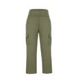 thumbnail image 3 of Girls Wide Leg Cargo Pants Size 10-12 Drawstring High Waist Sweat Pants Flap Pocket Hiking Trousers 5T, 3 of 5