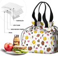 thumbnail image 4 of Colorful Softball and Fashion Icons Pattern Drawstring Lunch Bag Women - Drawstring Lunch Bag Insulated for Work Office - Stain-Resistant Large Lunchbags for Women with Multi-Pockets, 4 of 6