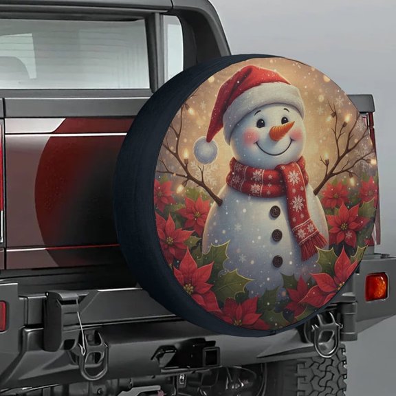Lotusprinthandmade Merry Christmas Spare Tire Cover Without Backup Camera Hole