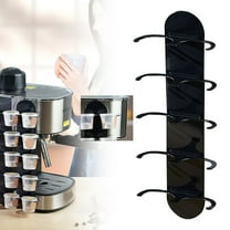 Coffee Capsule Holder Basdi Countertop Coffee Capsule Holder - Side-Mounted Storage Rack for Pods | Compact Design Keeps Countertops Clutter-Free & Organized, Countertop Pod Organizer, Black