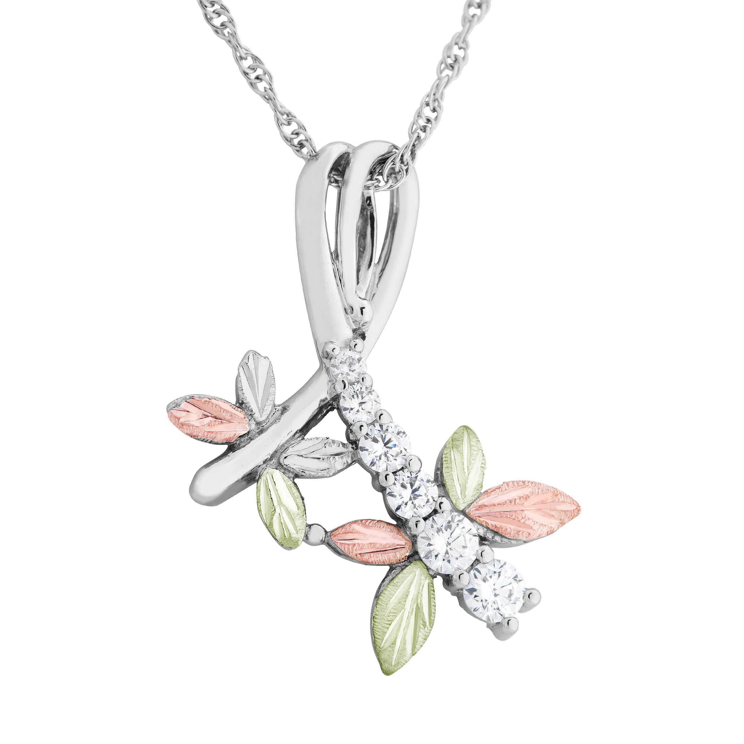 TR Jewelry Concepts MRLPE1971CZ RGC 925 12K Dragonfly Pendant, Sterling 