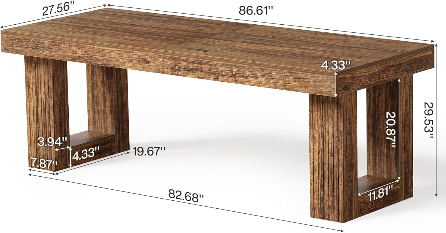 Tribesigns 86.6" Extra Long Computer Desk for 2 People, Wooden Large Two Person Desk, Business Workstation