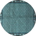 thumbnail image 1 of Ahgly Company Indoor Round Persian Light Blue Traditional Area Rugs, 5' Round, 1 of 4