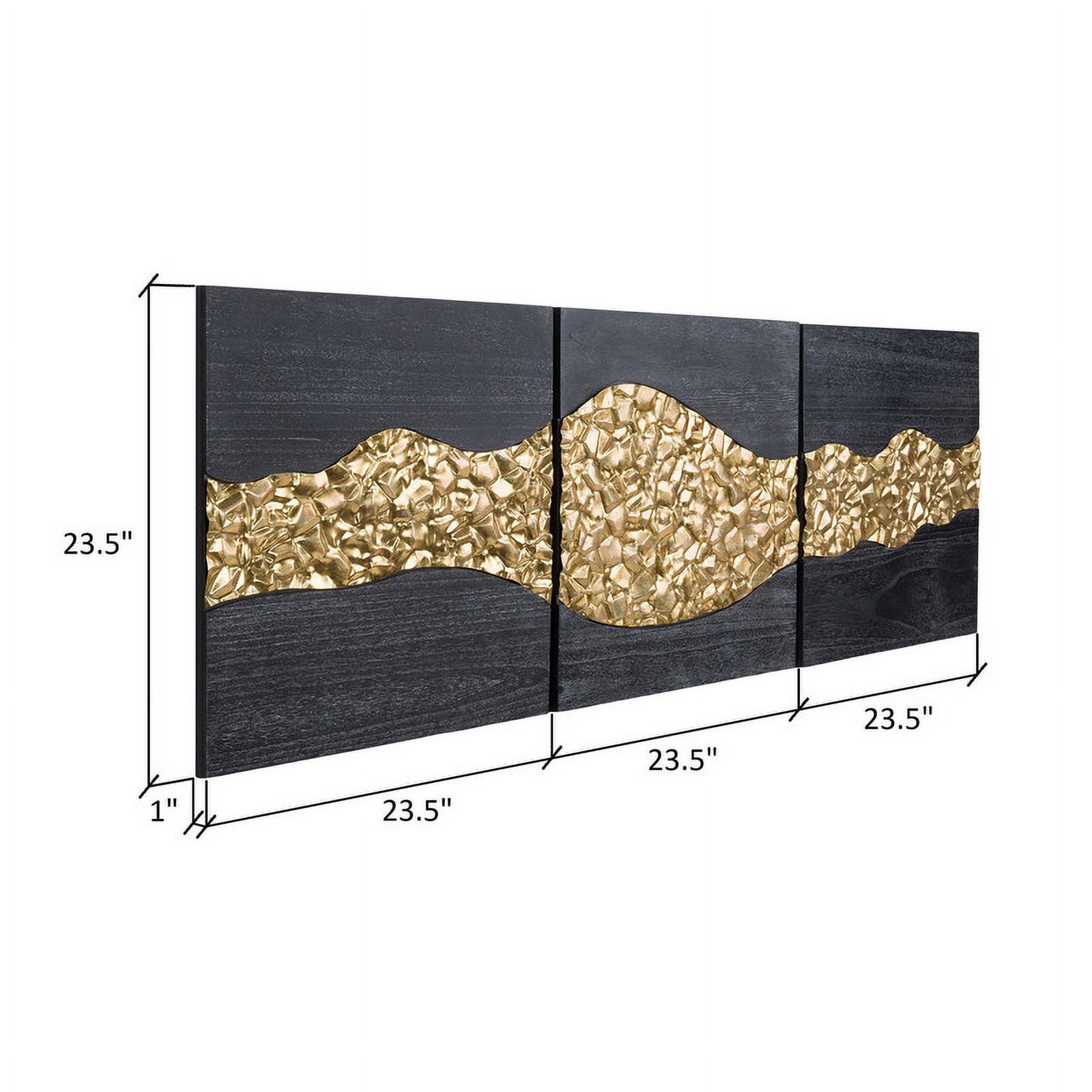 Riona Contemporary Abstract River Panels Metal Wall Art