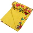 thumbnail image 4 of Indian Kantha Quilt Bird Print Blanket Cotton Baby Qults Size Bedspread Handmade Throw 40X60 in., 4 of 4