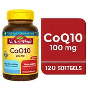 Nature Made CoQ10 100mg Softgels, Dietary Supplement for Heart Health Support, 120 Count