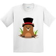 thumbnail image 3 of Inktastic Groundhog Day with Groundhog in Top Hat Youth T-Shirt, 3 of 5