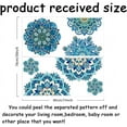 thumbnail image 3 of Blue Mandala Wall Decal Vinyl Wall Decals Boho Mandala Pattern Wall Sticker Mandala Figure Wall Stickers Headboard Wall Decoration for Bedroom Living Room Yoga, 3 of 9