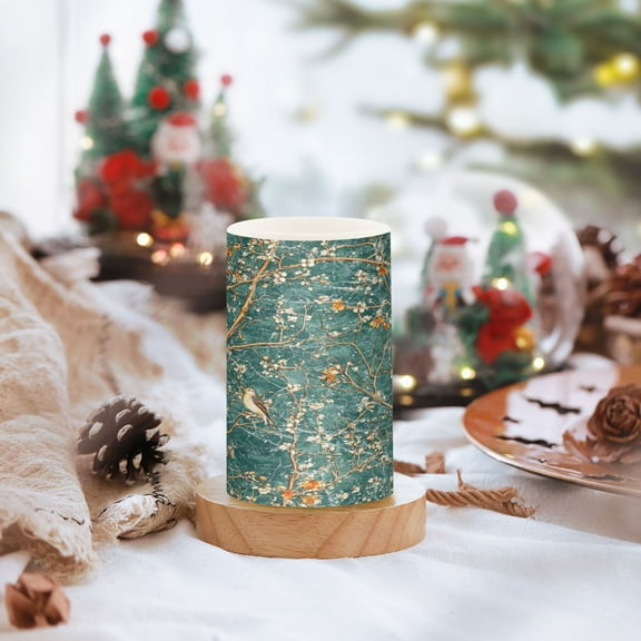 Nature's Birds in Bloom Set of 2 Flameless LED Candles Remote and Timer Indoor Outdoor