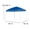 thumbnail image 6 of Flash Furniture Harris 10'x10' Blue Outdoor Pop Up Event Slanted Leg Canopy Tent with Carry Bag, 6 of 11