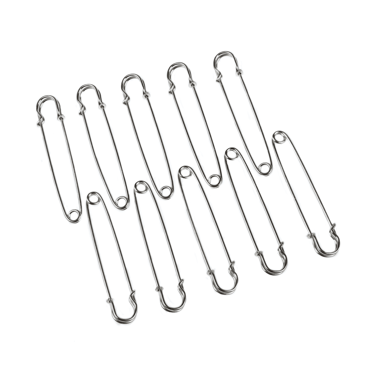 100PCS 4 Inch Metal Safety Pin--Big & Strong Enough to Hold Heavy-Weight Fabrics and Materials Canvas,Leather,Upholstery