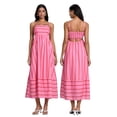 thumbnail image 2 of Gupgi Robe Sans Manches à Rayures pour Femmes, Robe Midi Évasée, Bretelles Spaghetti, Découpe au Dos, Fluide, Longue Robe d'Été, 2 of 9