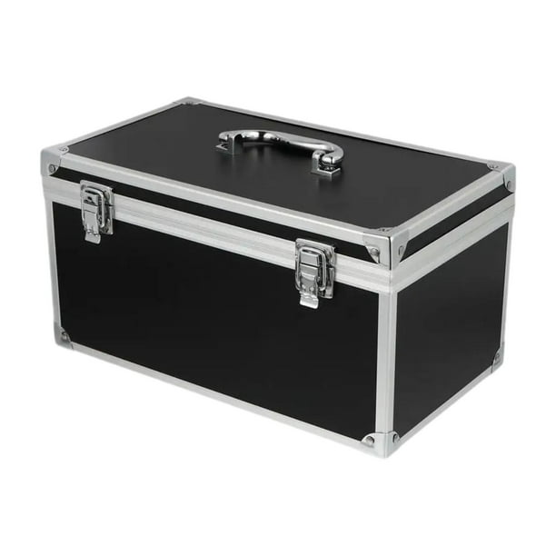 Caja de herramientas de aleación de aluminio, maletín de transporte, maletín metálico multiusos, instrumento 29 cm x 16 cm x 15 cm