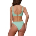 thumbnail image 3 of INSPIRAR CHIC Conjuntos de Bikini de Corte con Espalda al Descubierto para Mujeres de 2 Piezas, Top de Cuello Redondo y Parte Inferior Triangular, Trajes de Baño, Pequeño Verde Menta, 3 of 5