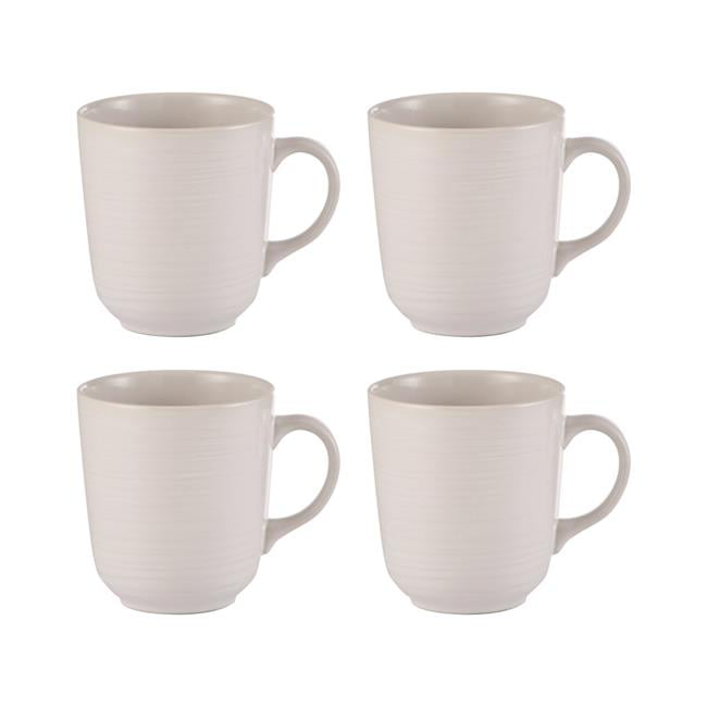 Mason Cash Set of 4 William Mason White Stoneware Coffee Hot Latte Drinking Mug 