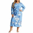 thumbnail image 2 of Sheghy Nightgowns for Women Curvy Tropical Printed Long Sleeved Oversized Midi Sleep Dress Multicolor M, 2 of 7