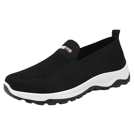 Fauean Sneakers for Women Versatile Casual Shoes Slip on Sneakers Daily Wear Going Out Black Size 41