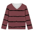 thumbnail image 5 of Ashirexll Long Sleeve Shirts Winter Tops for Girls 2-14 Years Stripe Fashion Casual V-Neck Long Sleeve Top for Spring and Fall, 5 of 7