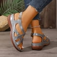 thumbnail image 5 of SACFOF Women's Beach Criss Cross Low Wedge Shoes Summer Dressy Platform Flats Buckle Ankle Strap Open Toe Wedges Walking Comfy Casual Buckle Sandals, 5 of 6