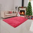 thumbnail image 6 of Christmas Area Rug for Living Room, Large Fluffy Rug for Bedroom & Fuzzy Furry Plush Soft Rugs, Small Shaggy Carpet for Boys and Girls Dorm Room Home Decor (47"X31", Rose Red), 6 of 6