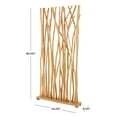 thumbnail image 3 of DecMode 40" x 80" Light Brown Teak Wood Tree Handmade Single Panel Room Divider Screen with Raw Branches, 1-Piece, 3 of 9