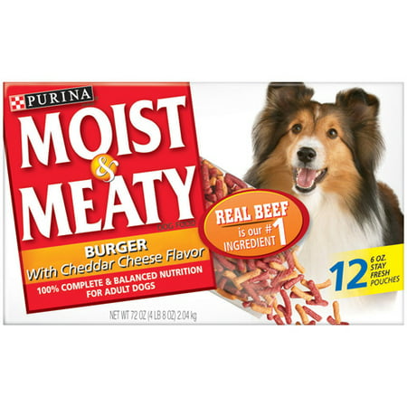 Moist & Meaty Burger with Cheddar Cheese Flavor Wet Dog Food 12 ct Box, 72 (Best Organic Wet Dog Food)