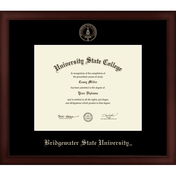 Bridgewater State University Diploma Frame, Document Size 10" x 8"