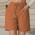 thumbnail image 2 of WAYUTE Shorts for Women High Waist with Elastic Waistband with 2 Side Pockets Breathable Casual Loose Beach Summer Shorts Clothing, 2 of 5