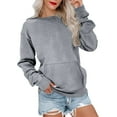 thumbnail image 5 of Women's Waffle Knit Raglan Sleeve Round Neck Long Sleeve No Hood Sweatshirt with Pocket, Fashion Casual Pullover Top for Daily Wear, Casual Activities, Festival and Work Outfits Grey L, 5 of 8