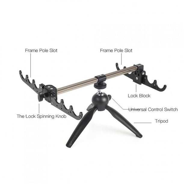 Wchiuoe Outdoor Telescopic Ice Fishing Rod Stand Holder Foldable