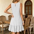 thumbnail image 2 of ASEIDFNSA Women Sleeveless Tank Dress Crew Neck Ruffle Hem Casual Mini Sundress, 2 of 5