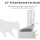 thumbnail image 3 of Comederos pequeños blancos para gatos, comedero elevado para gatos, comedero antivómitos inclinable de 15°, bebedero con dispensador automático de agua para gatos y cachorros., 3 of 5