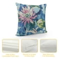 thumbnail image 4 of Chilfamy  Square Throw Pillow Cover, Flower Printed Pattern Soft Home Decoration Cushion Cover Pillowcase for Bed Chair Bay Window, Blue &amp; Green, 4 of 5