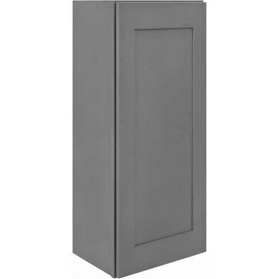 Gray Shaker Wall Cabinet - Ready to Assemble, Perfect for Kitchen, Laundry, Garage or Bathroom Storage - 9" W x 30" H x 12" D