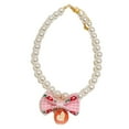 thumbnail image 5 of Tnobhg Pet Necklace Adjustable Pet Fake Pearl Collar with Cute Bow Pendant Stylish Dog Cat Jewelry Accessories, 5 of 8