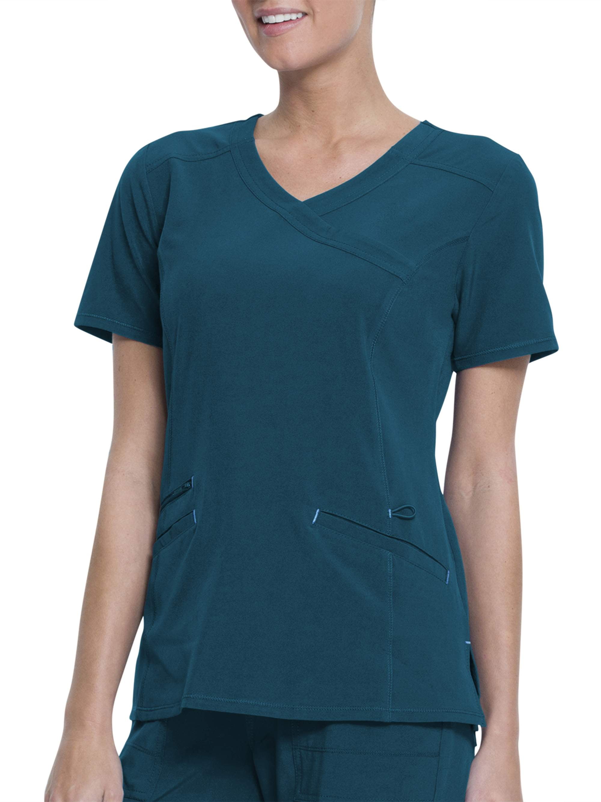 Download Scrubstar Women's Fashion Premium Mock Wrap Scrub Top Deep ...