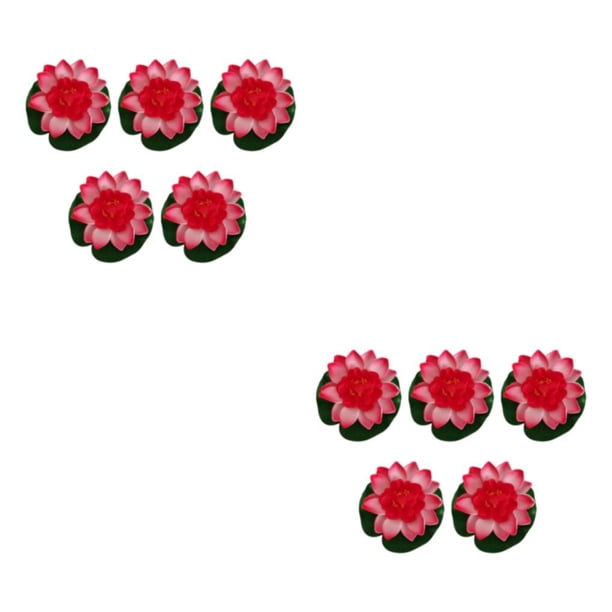 Flor de Loto Artificial Cateissary 5x Bajo Mantenimiento Elegante Melocotón rojo 2Conjunto