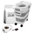 thumbnail image 1 of Recipiente de almacenamiento de comida para perros nxizoli, 11,3 kg, plegable, blanco, 1 of 6